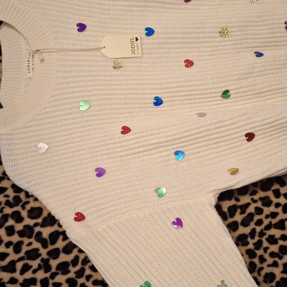 Jodifl Heart Shape Waffle Knit Drop ound Neck Sweater Oversized Boutique - Picture 4 of 10